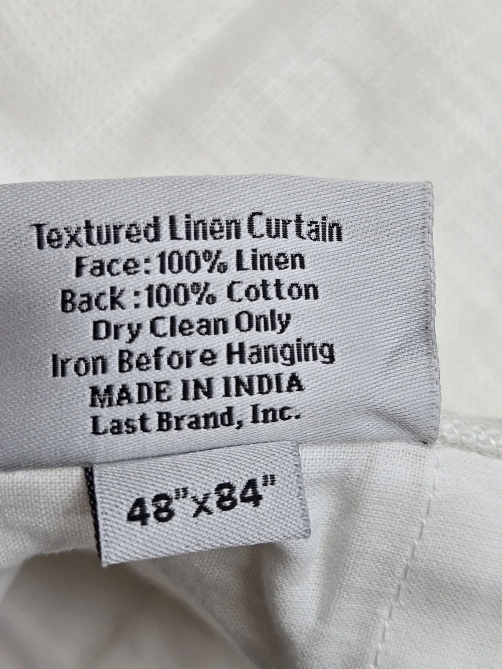 NWT QUINCE Set 2 48x84 Heavyweight European Linen Blackout Curtains White 9953